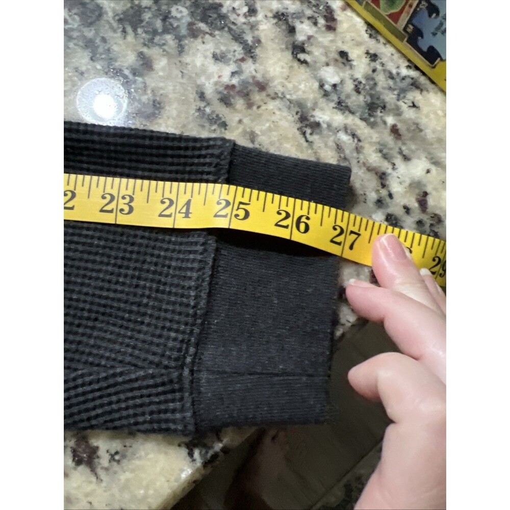L.L. Bean Shirt Mens LG-Tall Black Waffle Thermal Henley Long Sleeve Pocket Knit - Picture 12 of 14